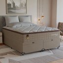 Ver imagem 7 de Cama Box Baú Queen + Colchão Comfort Class Pillow Top Bege/suede Bege
