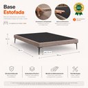 Ver imagem 4 de Cama Base Box Casal Unique 138x188 Sommier Moderno Pés de Ferro Bouclê Capuccino - Desk Design