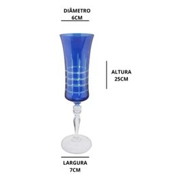 Taça P/champanhe Bohemia Grace Lap. Cristal 190ml A25cm Azul - 5