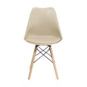 Ver imagem 4 de Kit 4 Cadeiras Saarinen Dsw Estofada Base Madeira Sala Cozinha Jantar La Mobilia