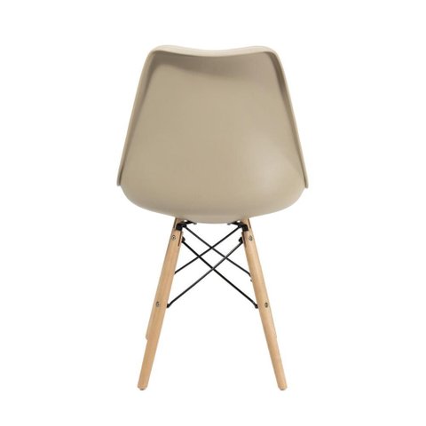 Kit 4 Cadeiras Saarinen Dsw Estofada Base Madeira Sala Cozinha Jantar La Mobilia