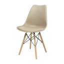 Ver imagem 3 de Kit 4 Cadeiras Saarinen Dsw Estofada Base Madeira Sala Cozinha Jantar La Mobilia