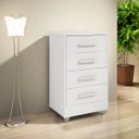 Ver imagem 1 de Cômoda Quarto Multiuso Compacta 4 Gavetas - Branco