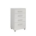 Ver imagem 2 de Cômoda Quarto Multiuso Compacta 4 Gavetas - Branco