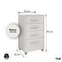 Ver imagem 4 de Cômoda Quarto Multiuso Compacta 4 Gavetas - Branco