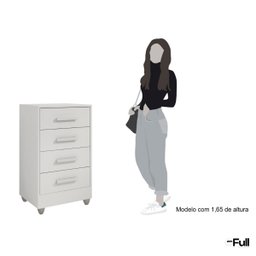 Cômoda Quarto Multiuso Compacta 4 Gavetas - Branco - 5
