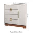 Ver imagem 4 de Cômoda Sapateira Búzios 1 Porta 4 Gavetas Branco/camarim - Panorama Móveis