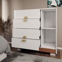 Ver imagem 5 de Cômoda Sapateira Búzios 1 Porta 4 Gavetas Branco/camarim - Panorama Móveis