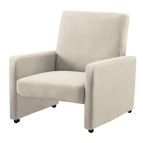 Poltrona De Recepção Camila Suede Bege - Dominic Decor