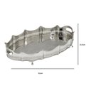 Ver imagem 3 de Bandeja Decorativa Oval em Metal na Cor Prata 61x11,5cm
