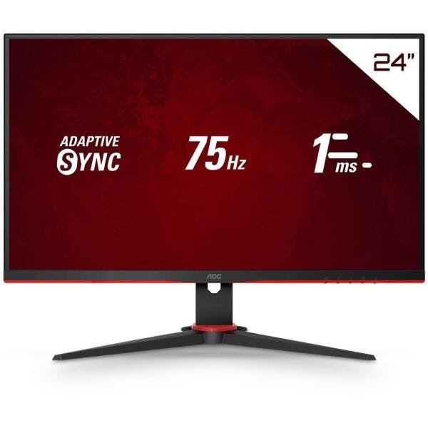 Monitor Gamer LED 23.8" Full Hd Aoc Speed 24G2He5 Ips, 1Ms, 75 Hz, Adaptive Sync, Game Mode, Shadow - 1