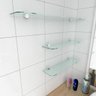 kit com 3 Prateleira de vidro temperado para banheiro 2 de 40(C)x8(P)cm 1 de 60(C)x8(P)cm - 1