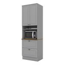 Ver imagem 6 de Torre Quente 71,5cm para 1 Forno 2 Gavetas 2 Portas Americana Henn - Cinza/nature