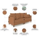 Ver imagem 3 de Sofá 3 Lugares Living 232cm Pé Madeira Zoe Linho Terracota Z08 - Mpozenato