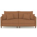 Ver imagem 5 de Sofá 3 Lugares Living 232cm Pé Madeira Zoe Linho Terracota Z08 - Mpozenato