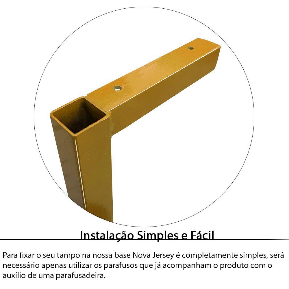 Base Pés para Aparador Mesa para Tampos de até 100cm X 25cm - Dourado - 4