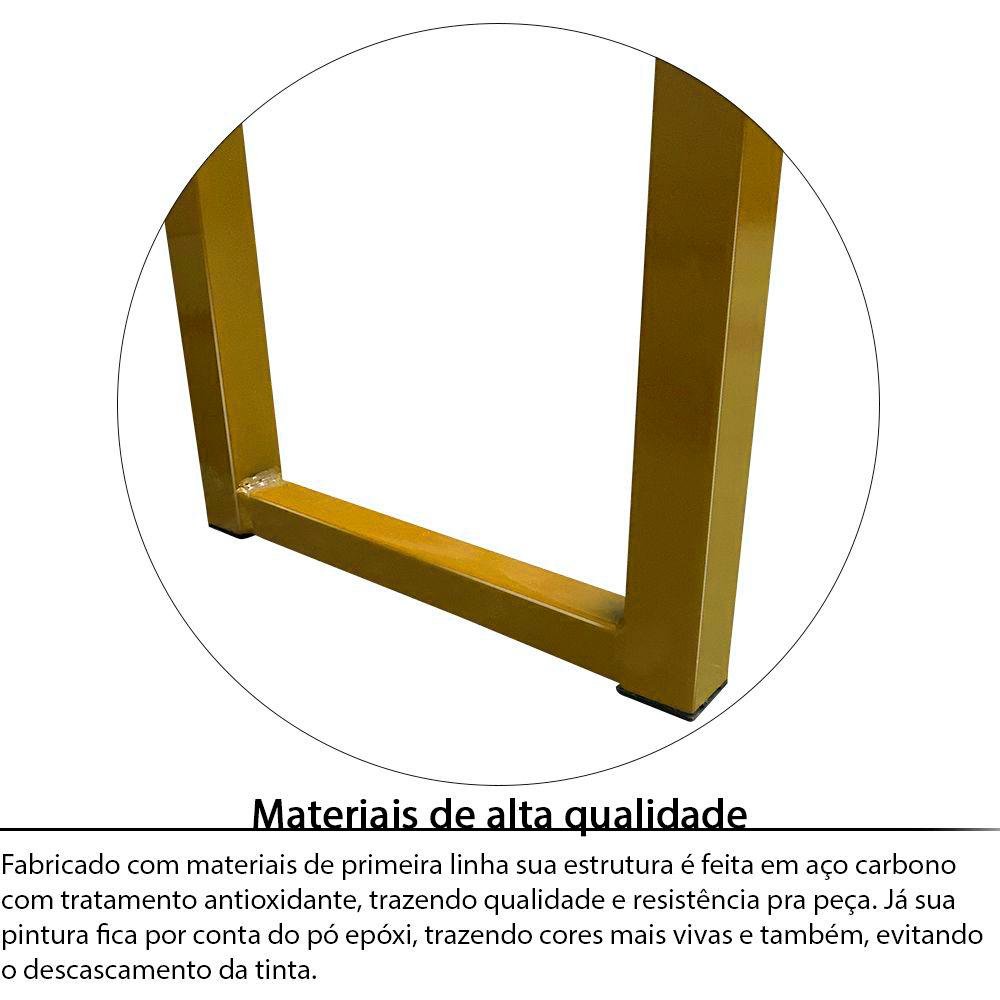 Base Pés para Aparador Mesa para Tampos de até 100cm X 25cm - Dourado - 3