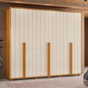 Ver imagem 3 de Guarda Roupa Casal Volpi 6 Portas Mdf 278 Cm Cinamomo Off White Madetec