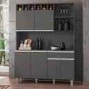 Ver imagem 2 de Kit Cozinha Compacta 6 Portas 130 Cm Alice Cinza Reajl Móveis