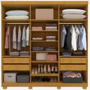 Ver imagem 6 de Guarda Roupa 6 Portas Casal Reflecta Led Imperatriz Naturale - Gelius