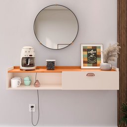 Aparador Parede Classic 90 Cm Mesa Café Nicho Multiuso Decoração Escritório Hall Entrada Sala - - 2