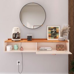 Aparador Parede Classic 90 Cm Mesa Café Nicho Multiuso Decoração Escritório Hall Entrada Sala - - 3