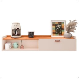 Aparador Parede Classic 90 Cm Mesa Café Nicho Multiuso Decoração Escritório Hall Entrada Sala - - 1