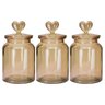Kit 3 Potes Vidro Âmbar Decor Afeto Coração 1 Litro - Tuut - 1