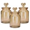 Kit 3 Potes Vidro Âmbar Decor Afeto Coração 1 Litro - Tuut - 6