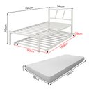 Ver imagem 4 de Cama Solteiro Ferro Bruna 100% Aço Industrial Reforçada com Cama Auxiliar e Colchão - Branco