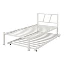 Ver imagem 2 de Cama Solteiro Ferro Bruna 100% Aço Industrial Reforçada com Cama Auxiliar e Colchão - Branco