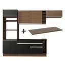 Ver imagem 1 de Armário de Cozinha Completa 290cm Rustic/Preto/Rustic Safira Madesa 14