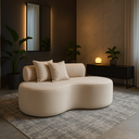 Ver imagem 2 de Sofá Decorativo Curvo Orgânico Nature Gaia Boucle Bege - Montanaris Decor