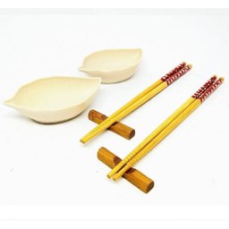 Kit Hashi Jogo Utensílios Jantar Oriental 6 Peças para Comida Japonesa - 1 Kit Hashi Jogo Utensílios Jantar Oriental 6 Peças para Comida Japonesa - 1