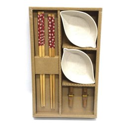 Kit Hashi Jogo Utensílios Jantar Oriental 6 Peças para Comida Japonesa - 2 Kit Hashi Jogo Utensílios Jantar Oriental 6 Peças para Comida Japonesa - 2