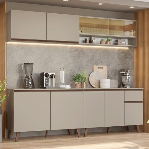 Armário de Cozinha Completa 240cm Nice Madesa 03