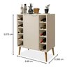 Aparador Buffet Bar Adega para 10 Garrafas Porta Retrô Pés Madeira Dubai:off White - 4