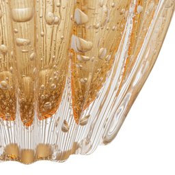 Vaso de Vidro Murano Canelado Italy Âmbar 23,5x15,5cm Lyor - 3