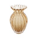 Ver imagem 1 de Vaso de Vidro Murano Canelado Italy Âmbar 23,5x15,5cm Lyor