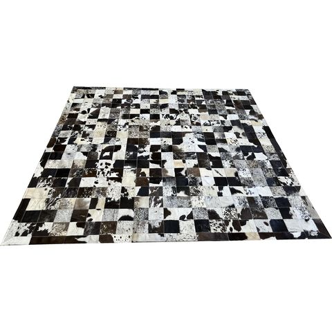 Tapete de couro marrom café malhado 2,00x2,00 c/b peça 10x10