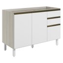 Ver imagem 1 de Balcao para Pia 2p 3g 120cm Mdf Kali 16417 Bianco Toq Branco Uv Nicioli
