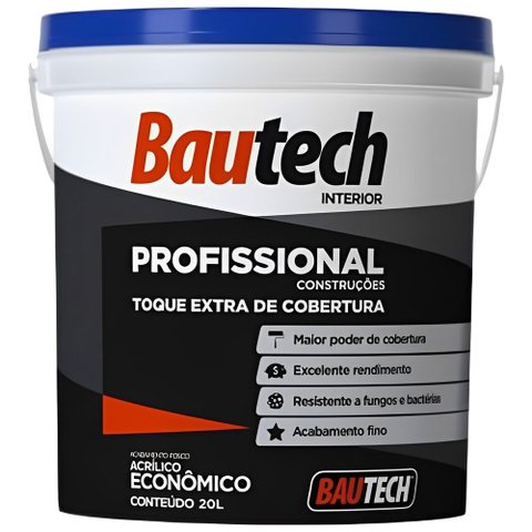 Tinta Acrílica Econômica Branco 20 Litros - 21866 - BAUTECH