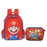 Kit Mochila e Estojo Escolar Box Super Mario Preto - Maxlog - 1