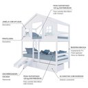 Ver imagem 4 de Beliche Casinha Dos Sonhos com Escada/ Escorregador e 02 Gavetas Madeira Maciça Branco Housin