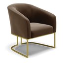 Ver imagem 6 de Cadeira Sala de Jantar Base Industrial Dourado Kit 2 Stella Suede D03 - D’Rossi