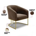 Ver imagem 3 de Cadeira Sala de Jantar Base Industrial Dourado Kit 2 Stella Suede D03 - D’Rossi