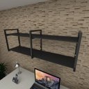 Ver imagem 1 de Prateleira Industrial para Escritório - Aço Preto - MDF 30cm - Modelo Ind04