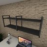 Prateleira Industrial para Escritório - Aço Preto - MDF 30cm - Modelo Ind04 - 1