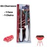 Kit Churrasco 2 Peças Profissional Faca e Chaira - 1