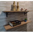 Ver imagem 1 de Kit 2 Prateleiras Avelã 100% Mdf 80x20 C/ Suporte Reforçado